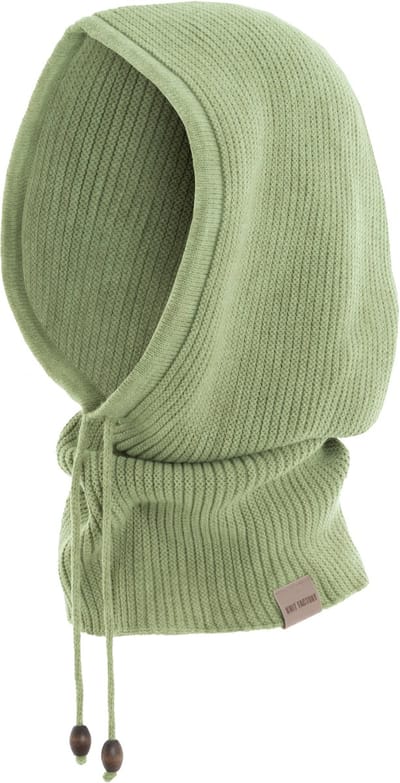 Knit Factory Evy Colsjaal met capuchon - Sage Green - One Size