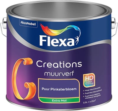 Flexa - Creations Muurverf Extra Mat - Puur Pinksterbloem - Mengverf - 2,5 L