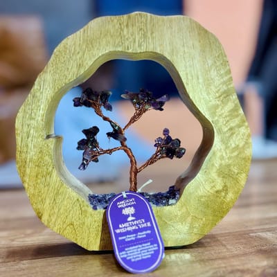 Edelsteenboom – Mangohouten Ring – Amethist – 60 Stenen