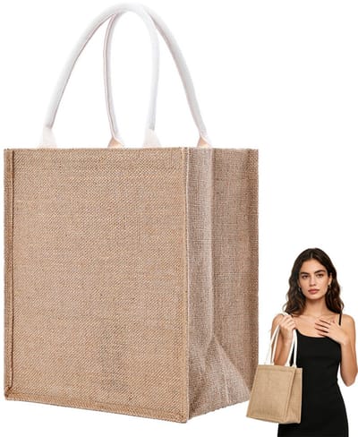 Strandtas - Strotas voor Dames – Grote Geweven Strandtas - 21 x 23 x 15 cm – Rieten Strandtassen voor Dames & Mannen - Shopper Tas voor Strand, Vakantie en Winkelen