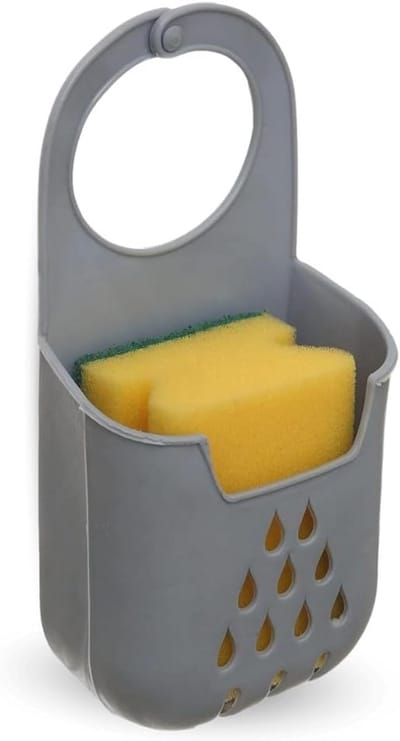 SnelShoppen - Silicone Afvoermand met Spons en Haak - Flexibel en Duurzaam Keukenaccessoire - Random Kleur - Ideaal voor Keuken, Camping en Huishoudel