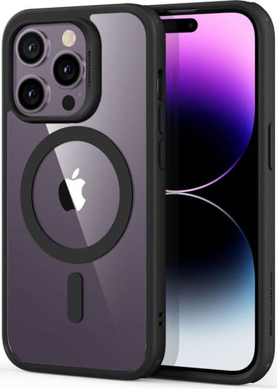 ESR Classic Hybrid HaloLock iPhone 14 Pro Max Hoesje Geschikt voor Draadloos Opladen met Magnetische Ring Zwart