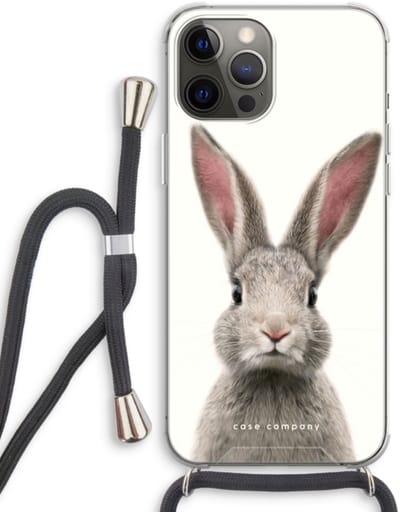 Case Company® - Hoesje met koord geschikt voor iPhone 12 Pro hoesje met Koord - Daisy - Telefoonhoesje met Zwart Koord - Bescherming aan alle Kanten en Over de Schermrand