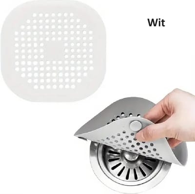 Luxe Doucheput Matje Met Zuignappen I Gootsteenfilter I Afvoerplug I Afvoerputje I Douchebak I Haarstopper I 14 CM Diameter I Siliconen I Wit