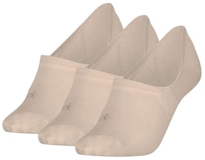 Calvin Klein - Footies Dames - Mid Cut - 3 paar CK Sokken - Beige - Maat 35/38