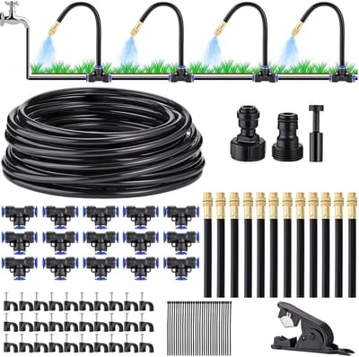 Automatisch Tuinirrigatiesysteem met 50FT Irrigatieslang en 360° Vernevelende Nozzles