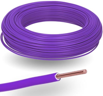 100 meter Kalitec H07V-U 1x1,5 mm² violet in een kartonnen doos | Vlamvertragende PVC-draad met één ader en een diameter van 1,5 mm² | 450/750 VI-draad met één ader voor interne bedrading van machines en verlichting