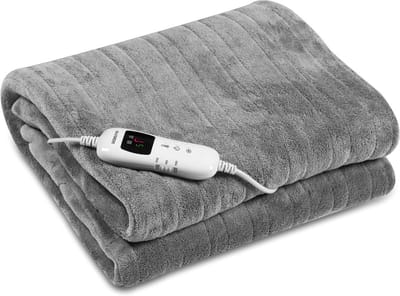 Elektrische deken - Verwarmingsdeken - Comfort verhogen - 6 warmtestanden - 80 x 160 cm - Grijs