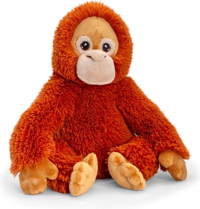 Keel Toys Pluche knuffel Orang Oetan aap/apen - 25 cm - Dieren knuffelbeesten - Apen