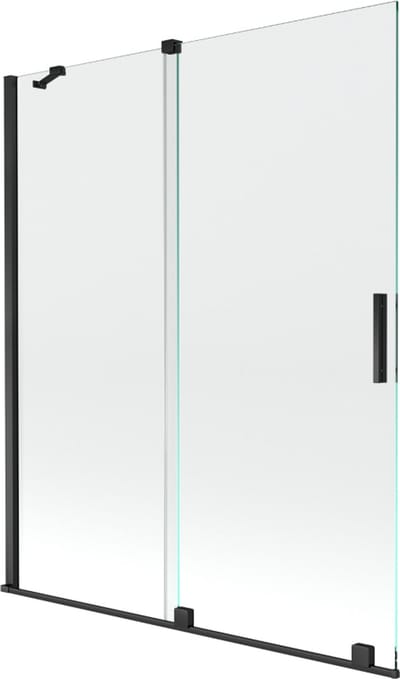 Mexen Velar badwand tweedelig verschuifbaar 140 x 150 , transparant, zwart - 896-140-000-01-70