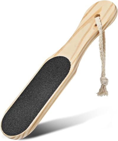 Voetvijl Houten Handvat - Eeltverwijderaar Rasp - Voetverzorging Thuis - Dubbelzijdig Ontwerp - 24 cm Lengte - Natuurlijk Hout