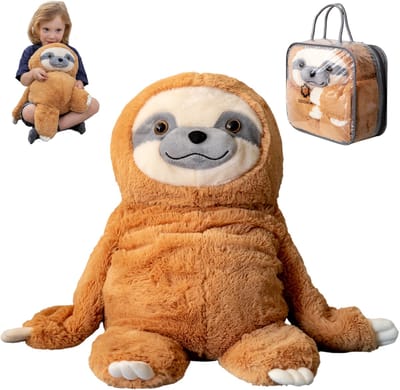 Verzwaringsknuffel Luiaard 2,3 KG - Weighted Stuffed Animal Sloth - Verzwaringsknuffel Volwassenen -Verzwarings Knuffel - Antistress Knuffel - Verzwaringsknuffel Kind Therapeutisch Speelgoed, Machinewasbaar - Stressverlichting en Focus