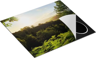 Chefcare Inductie Beschermer Zonsondergang vanuit een Bos - 60x50 cm - Afdekplaat Inductie - Kookplaat Beschermer - Inductie Mat