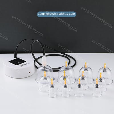 12 Blikken Voor Elektrische Massage Vacuüm Cupping Set Chinese Geneeskunde Fysiotherapie Cellulitis Lichaams Cupping Therapie Gezondheidszorg gray
