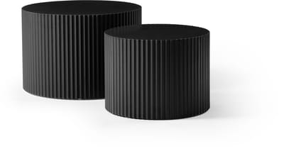 Wishdor - Set Van 2 Nesttafels - Golvende Rand - Modern - Voor Woonkamer - MDF - Zwart