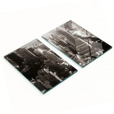 Multifunctionele decoratieve snijplanken van gehard staal voor de keuken, New York, 2x40x52 cm