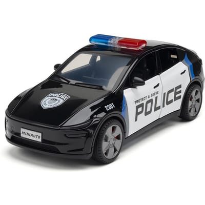 Jianyuan 1:32 Nouveau Véhicule de Police à Énergie Y Modèle Simulation Alliage Son et Lumière Jouet pour Enfants Ornement Usine Directe S