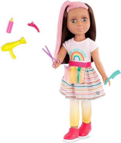 Pop Lara - Bruin Haar Pop - Spelen en Stylen - 14 Inch Grootte - 14 Inch - Bruin