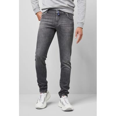 Meyer Jeans M5 Super-Slim Used Look Superstretch Denim Grey Used / male