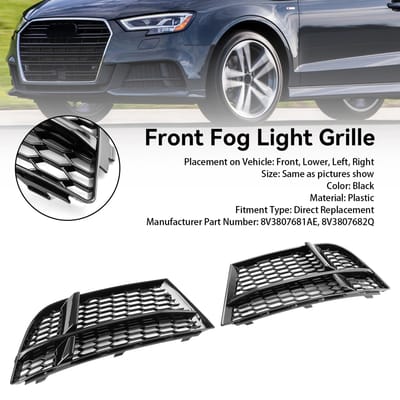 Voorste Mistlichtkap Rand Roostertje Grill 8V3807681AE 8V3807682Q Geschikt voor A3 8V S-LINE 2017-2019 black
