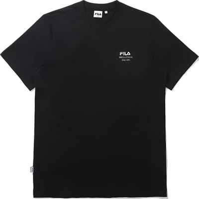 T-shirt Casual Sportswear Uni à Col Rond et Manches Courtes avec Logo FILA Brodé Unisexe Noir FS2RSE2113-BLK M black