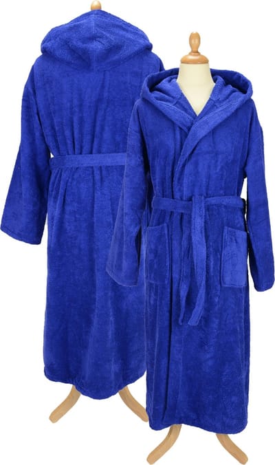 ARTG® Robezz - Badjas met Capuchon - 100% Badstof Katoen -True Blue - Maat XS