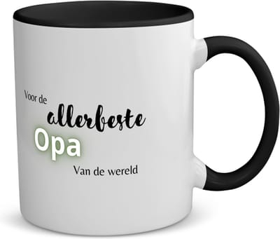 Akyol - voor de allerbeste opa van de wereld koffiemok - theemok - zwart - Opa - de beste opa - verjaardagscadeau - verjaardag - cadeau - cadeautje voor opa - opa artikelen - kado - geschenk - gift - 350 ML inhoud