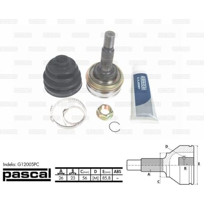 Homokineet reparatie set, aandrijfas PASCAL G12005PC