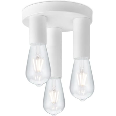 Home Sweet Home - Moderne LED Plafondlamp Marna - Wit - 19/19/16.5cm - Rond - voor E27 fitting - 3 lichts Plafondlamp gemaakt van metaal