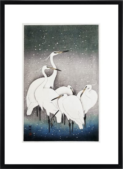 Art Print Ohara Koson - Group of Egrets - Japanse Kunst Poster Rijksmuseum - 50x70 cm