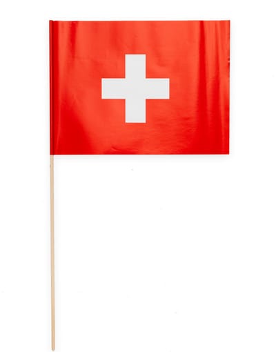 10 Papieren zwaai vlaggen 20 x 30 centimter Zwitserland