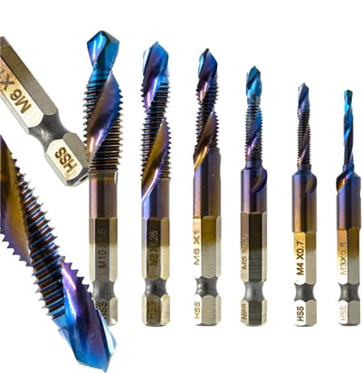 Onbekend Merk - HSS Draadtappen Set - M3 tot M10 - 6 stuks - Hoge Hardheid