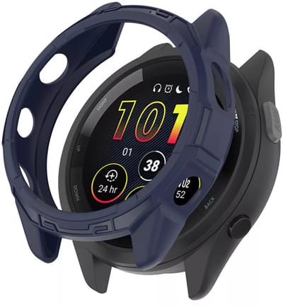 Strap-it Robuust TPU hoesje - bescherm case geschikt voor de Garmin Forerunner 265 (donkerblauw)