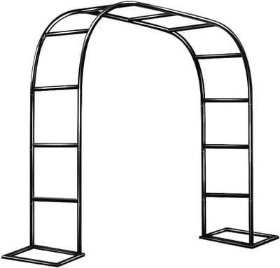 Metalen Rozenboog - Tuinboog Klimplanten - Bruiloft Decoratie - Verwijderbare Basis - 240x250cm - Zwart