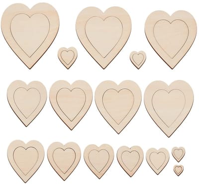 Dailygoods- Sjablonen 32 Stuks - Houten Hartvorm - Herbruikbare