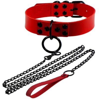Donkergotische Stijl Effen Kleur Choker Ketting Trektouw Dames Mode Lederen Ketting Punk Straatdans Feest Coole Accessoires
