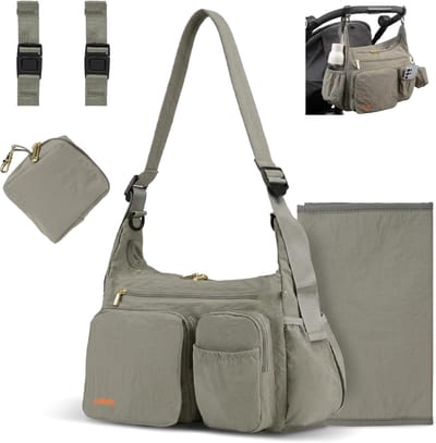 Lichte en praktische luiertas met schouderriem voor kinderwagen, ideaal voor moeders, 13 l, perfect voor werk en sportschool