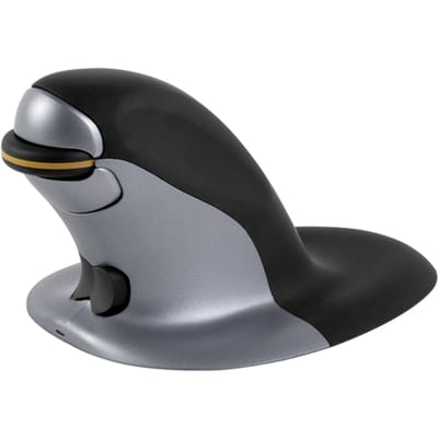 Fellowes Penguin - Ergonomische muis - Links- en rechtshandig - Draadloos - Zwart - Medium