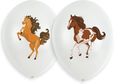RIETHMULLER - 6 latex ballonnen mooie paarden 27 cm paardenmotieven