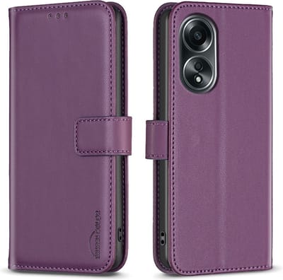 BINFEN Hoesje - Geschikt voor OPPO A58 Hoesje - BINFEN Color Book Case - Paars