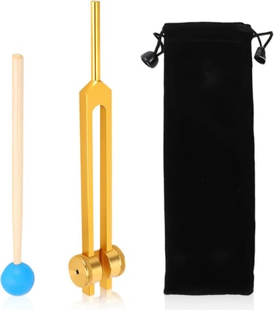 111HZ Frequentie Tuning Fork - Met Hamertje voor DNA Reparatie - Geluid Genezing - Healing Forks - Goud