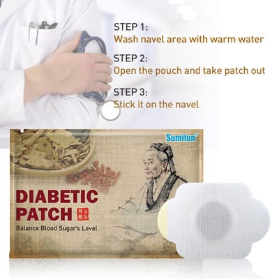 Sumifun 6 Patchs Patch pour le nombril Pansements Diabétiques Abaisser la glycémie Favoriser la circulation sanguine Équilibrer le taux de sucre dans le sang blanc
