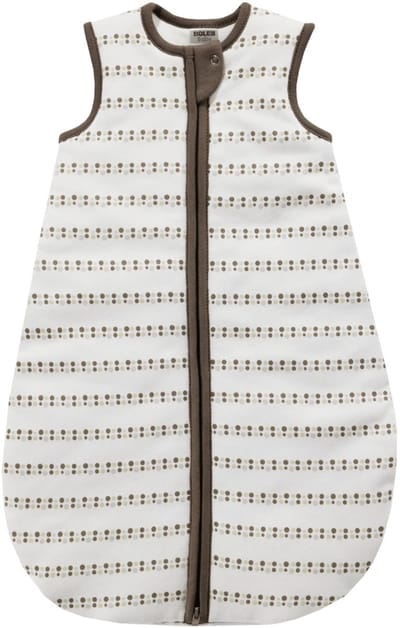 Jacky slaapzak - maat 74 - Off-white met bruine dots - 2,5 TOG