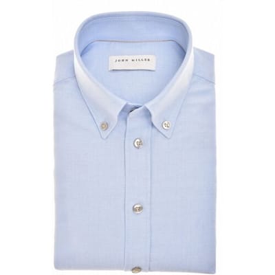 John Miller Overhemd Faux-Uni Oxford Button-Down Licht Blauw / male