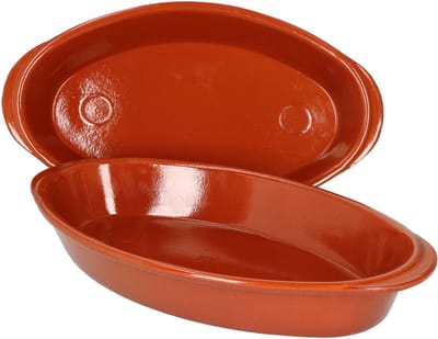 Set van 2 ovale ovenschalen Boris klei 32x18cm M 99519