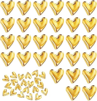 Dailygoods- Koelkastmagneten 50 Stuks - Gouden Hartvormige Magneten - Decoratieve Magneten - Sterke Hechting - Duurzaam Kunststof - Creatief Ontwerp