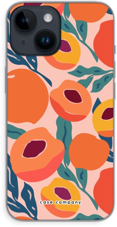 Case Company® - Hoesje geschikt voor iPhone 14 hoesje - Perzik - Soft Cover Telefoonhoesje - Bescherming aan alle Kanten en Schermrand