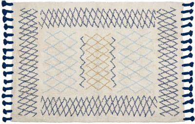 ERZINCAN - Laagpolig vloerkleed - Beige - 160 x 230 cm - Katoen