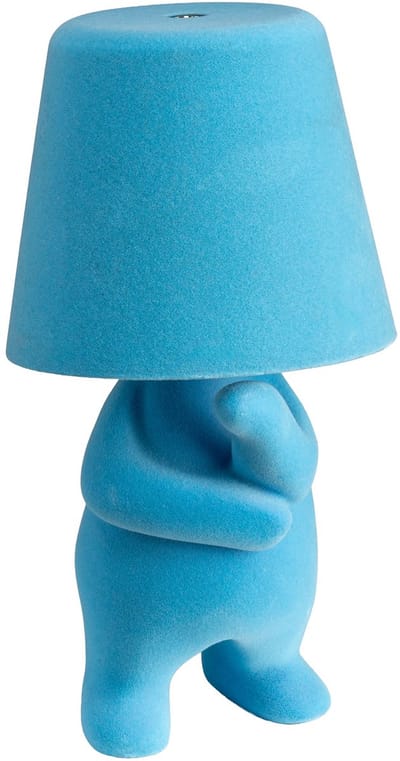 Luxus Europe - Bins Brother Tafellamp Blauw Mr What - Decoratieve LED Designlamp - Draadloos - Dimbaar - 3 Lichtkleuren - Touchbediening
