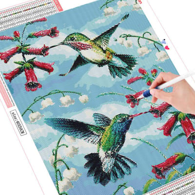 Peinture au diamant à foret carré complet Oiseau Nouvelle Arrivée Broderie diamant Mosaïque animale Fleur Artisanat Décoration de maison Full Square 20X30CM